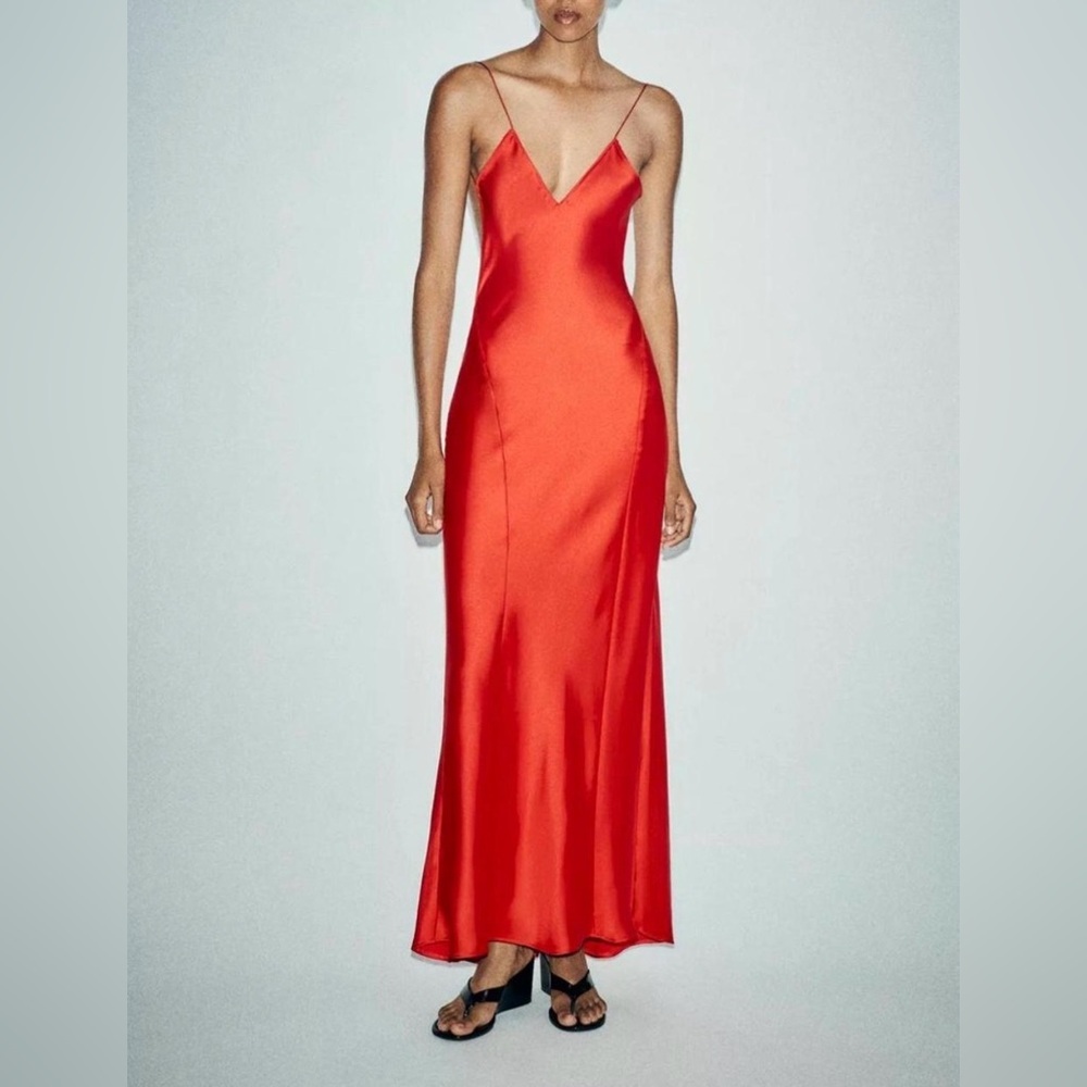 🔥🔥Zara Satin Slip Maxi Dress
